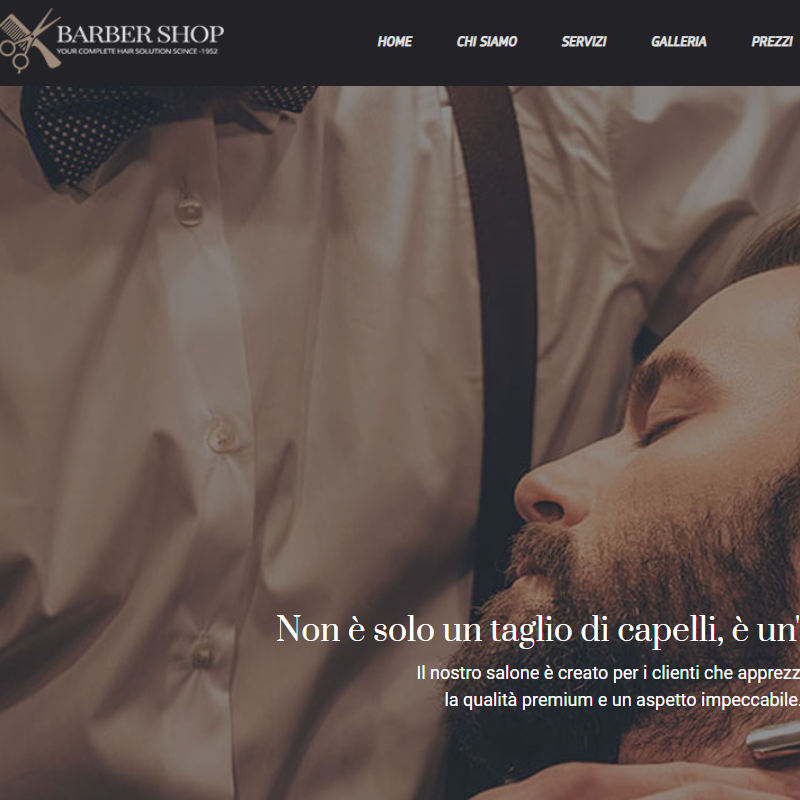 Sito per Barbershop, barbiere a Milano