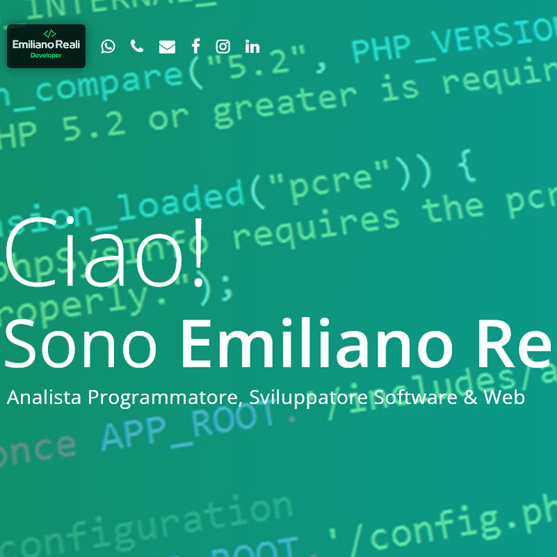 Sito per Emiliano Reali Sviluppatore Programmatore Web a Roma